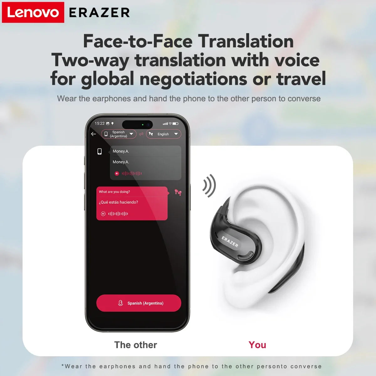 🌍 Travel Smarter – Order Now & Save 50%! ERAZER XT66pro OWS Wireless Headphones Bluetooth 5.4 Earphones with Mic OWS Sports Headsets IPX5 Earhook AI translator Earbuds