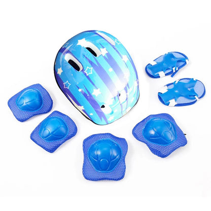 7Pcs Kids Skateboard Gear Protective Kids Cycling Helmet Elbow Pads Thickened Knee Pads Elbow Pads Wrist Guards for Boys Girls