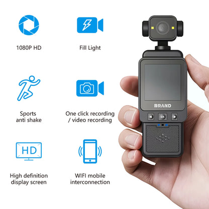 1080P WiFi Action Camera Travel Bicycle Driver Recorder Pocket Camera for Motorcycle and Vlogging